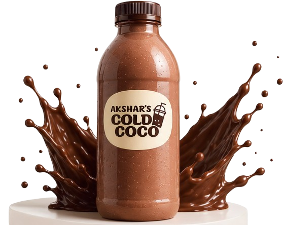 Akshar's Cold Coco bottle with chocolate splash